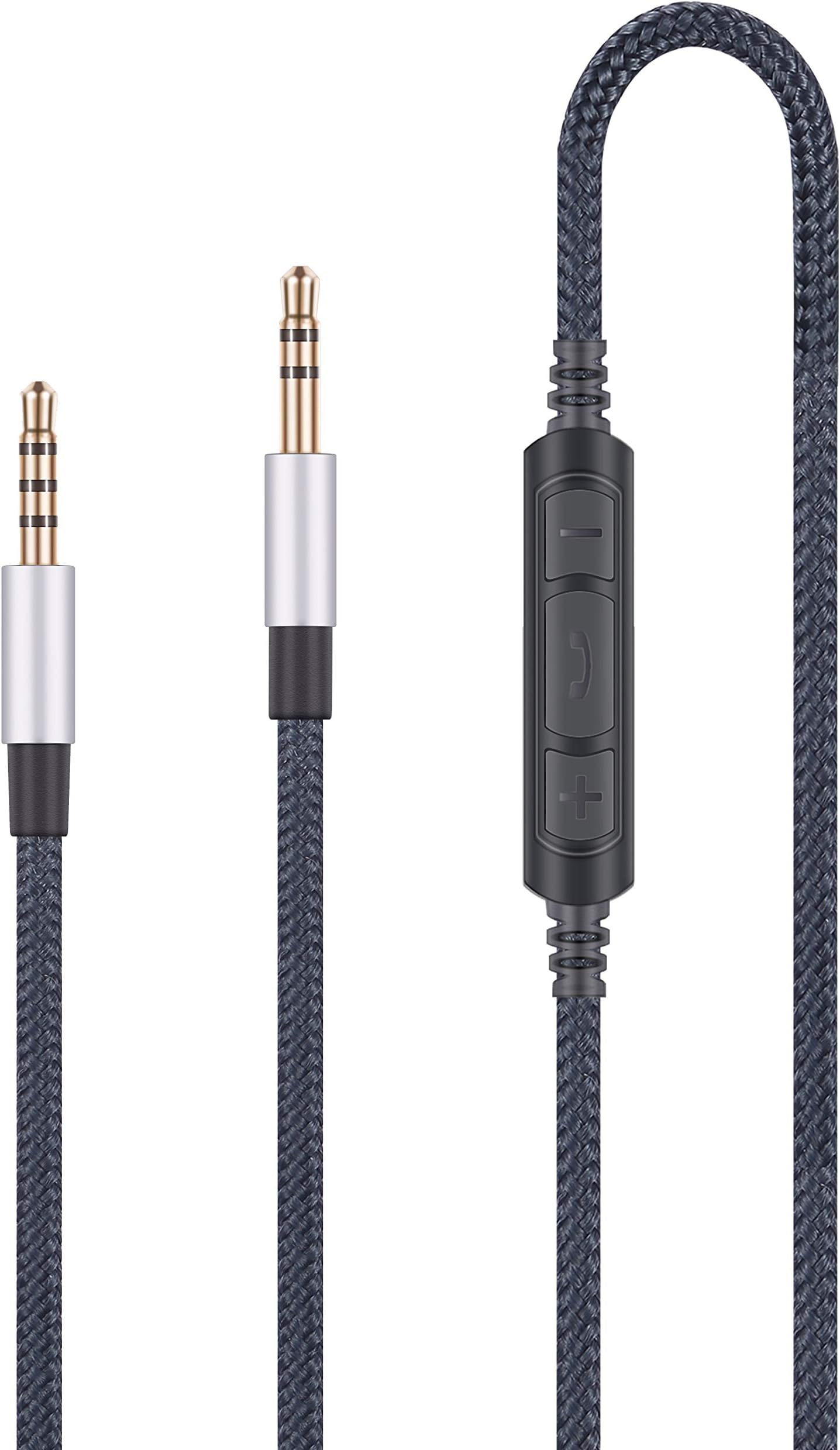 Audio Replacement Cable with in-Line Mic Remote Volume Control Compatible with B&O Play by Bang & Olufsen Beoplay H6, H7, H8, H9, H2 Headphones and Compatible with Samsung Galaxy Huawei Android