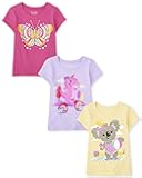 Baby-Girls and Toddler Unicorns,Butterflies,Trends Short Sleeve Graphic T-Shirts,3 Pack