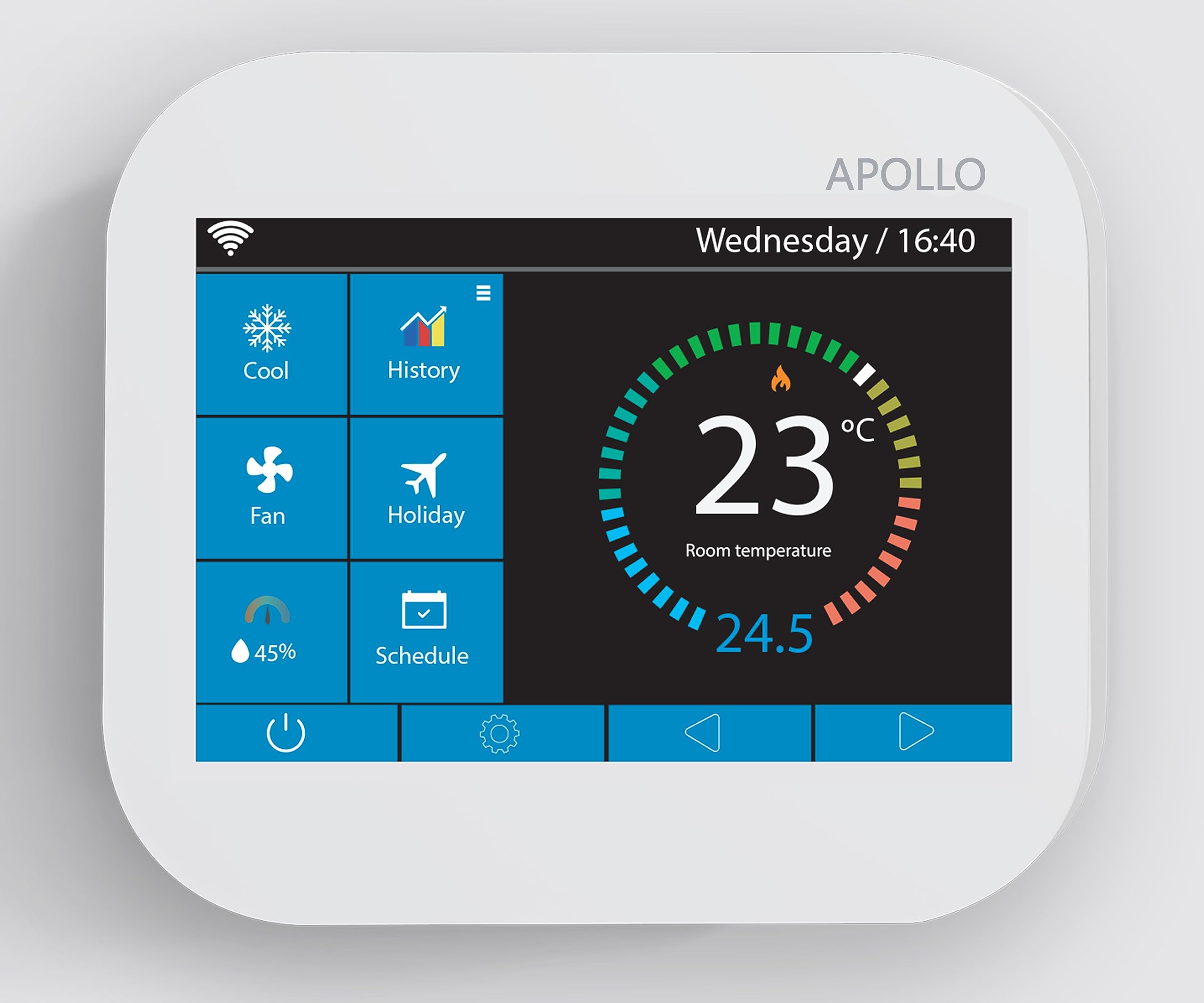 Smart Thermostat for Home: WiFi Programmable Thermostat with Remote Room Sensor|FCU|Energy Saving, Touchscreen Display|Cooling & Heating AC unit|Auto-Away|Geo-Fencing|HVAC System 120V to 240VAC