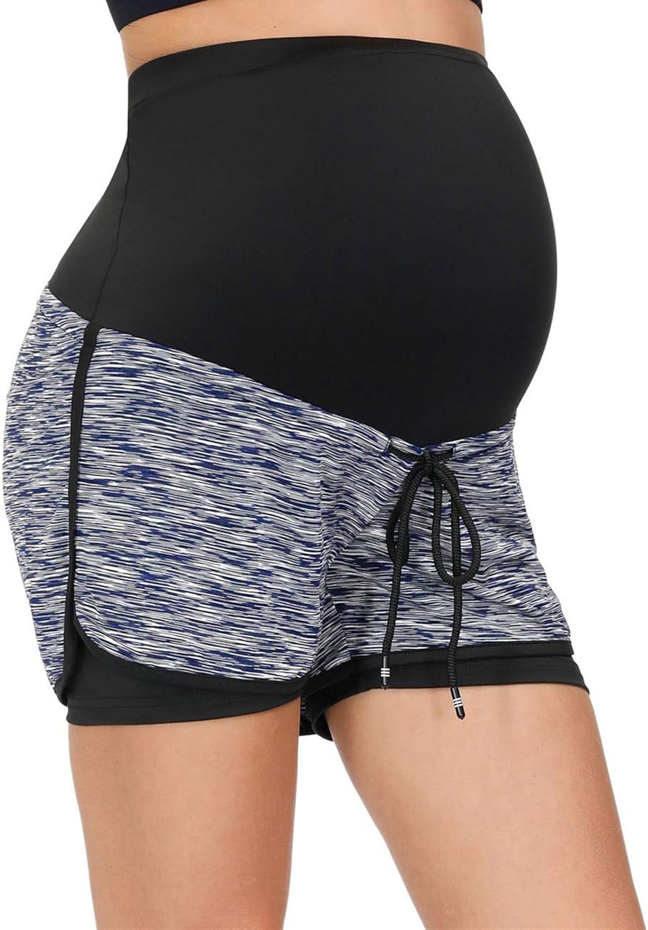 Maternity Womens Sports Maternity Shorts Underbelly Wide Gym Yoga Pants L