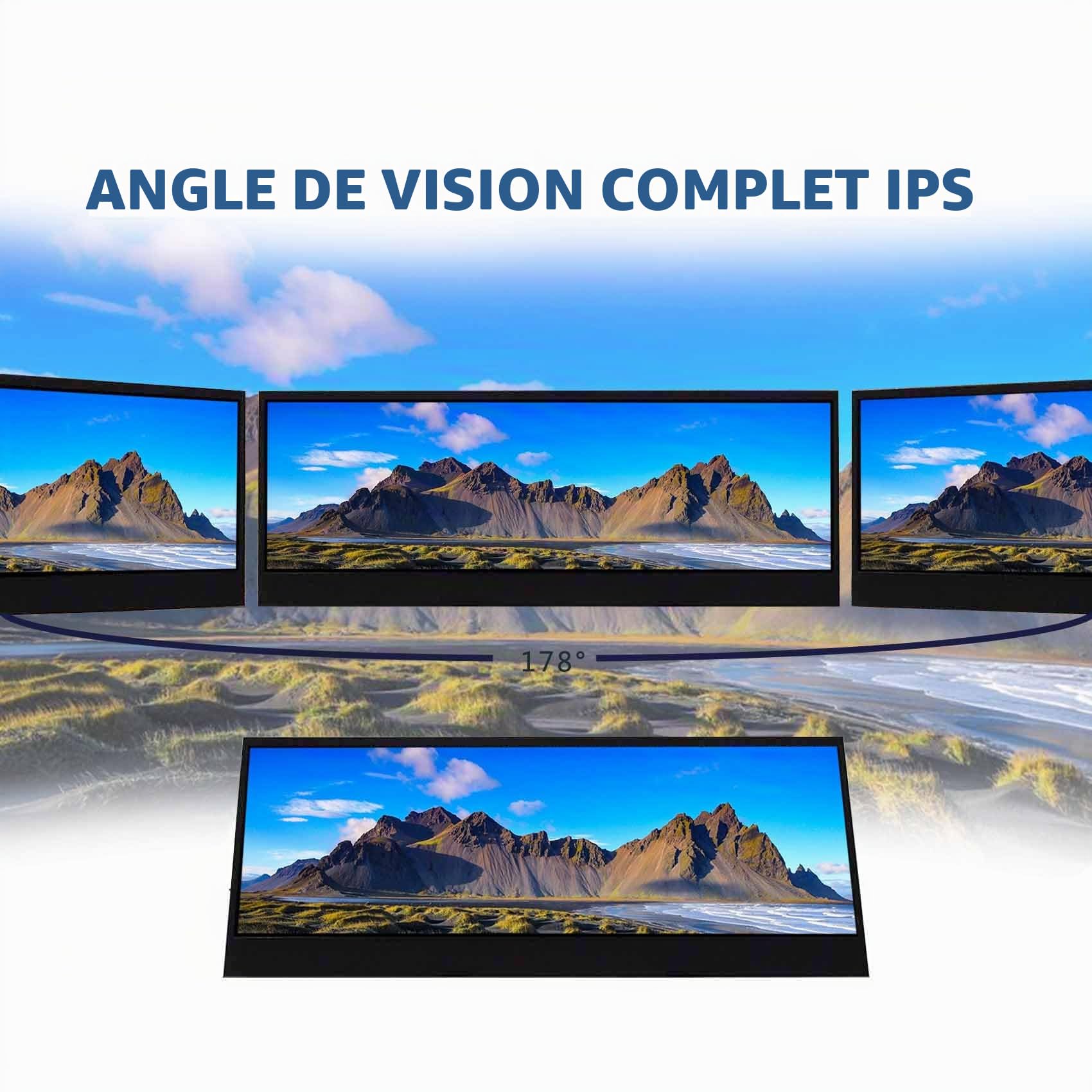 VSDISPLAY Moniteur Tactile Portable, écran 4K IPS de 14 Pouces, 3840 x 1100