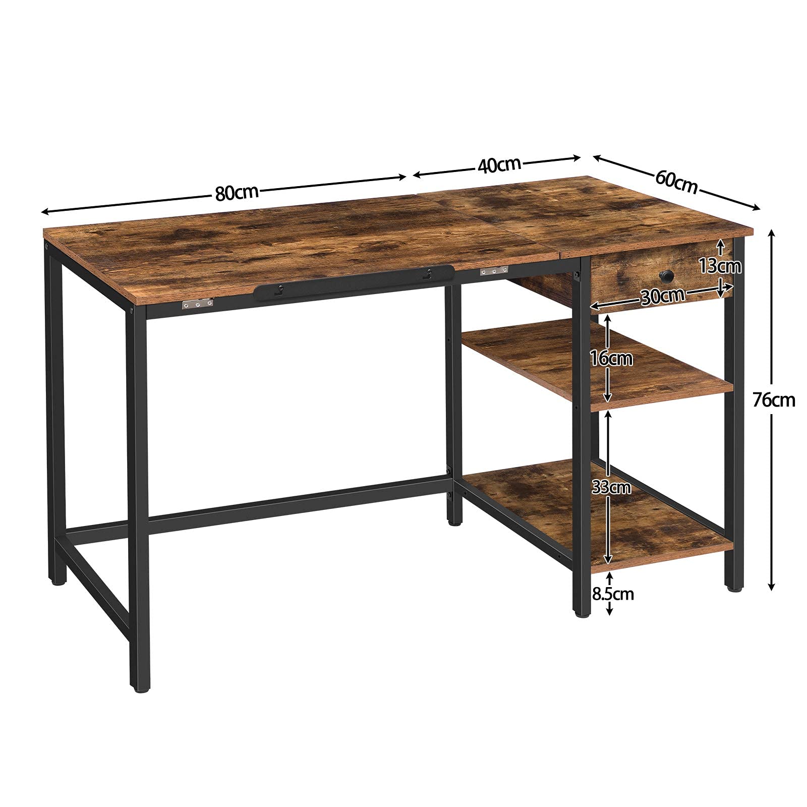HOOBRO Computer Desk, Tilting Drafting Drawing Table, Art Desk, Office