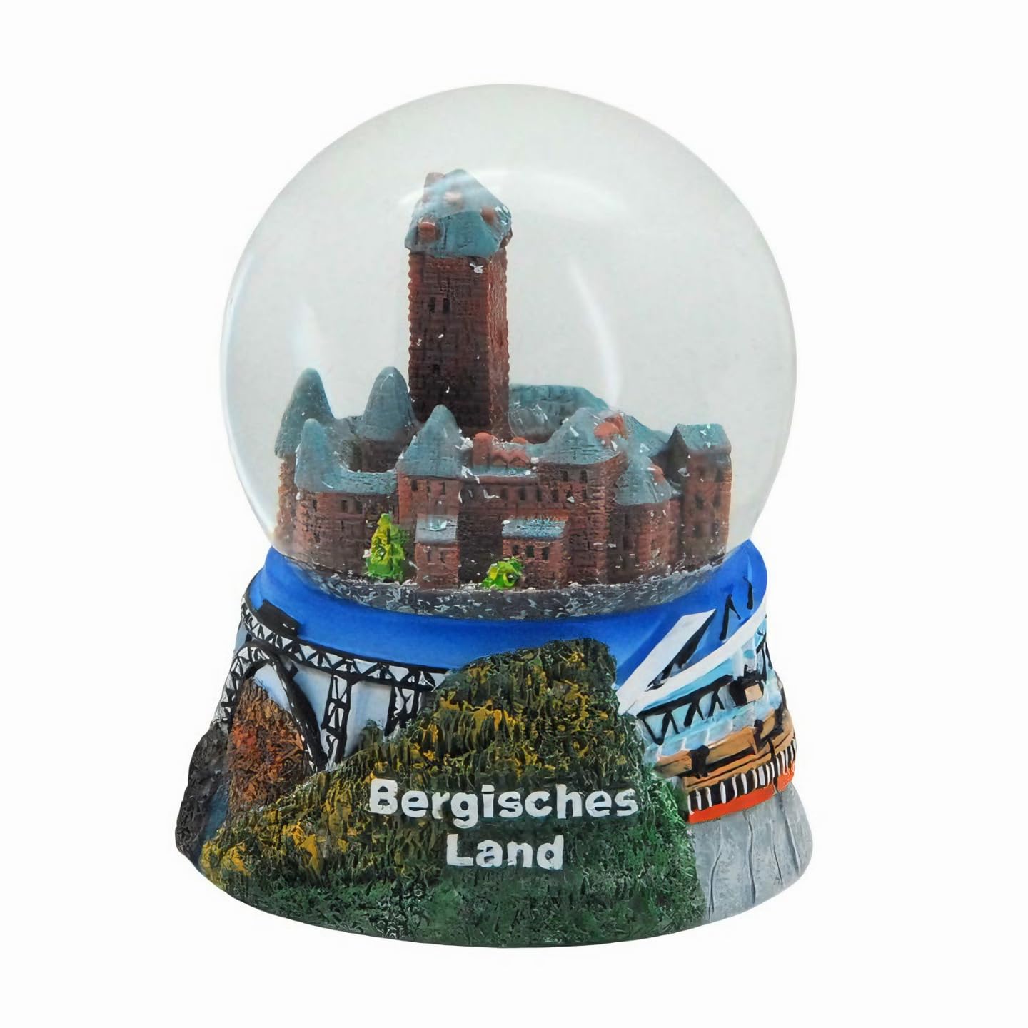 Minium Collection Men's Earthy Minium-Collection Souvenir Snow Globe Germany Schloss Burg Fachwerkstatt Bergisches Land