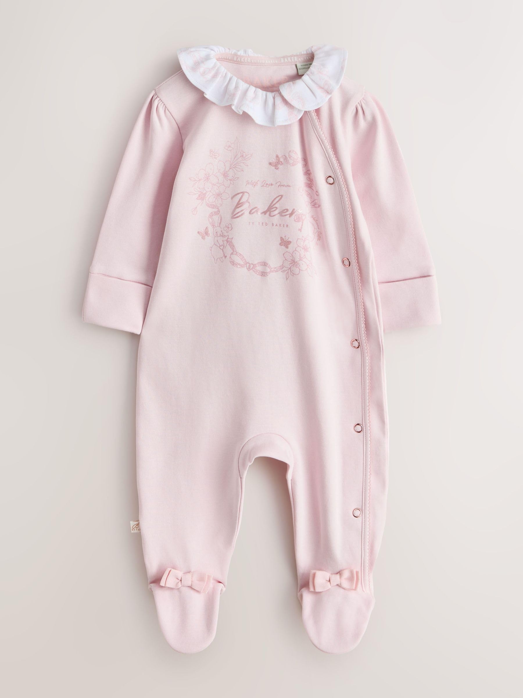 Noworodki dziewczynki Zestaw 3 różowych śpioszków Baker by Ted Baker