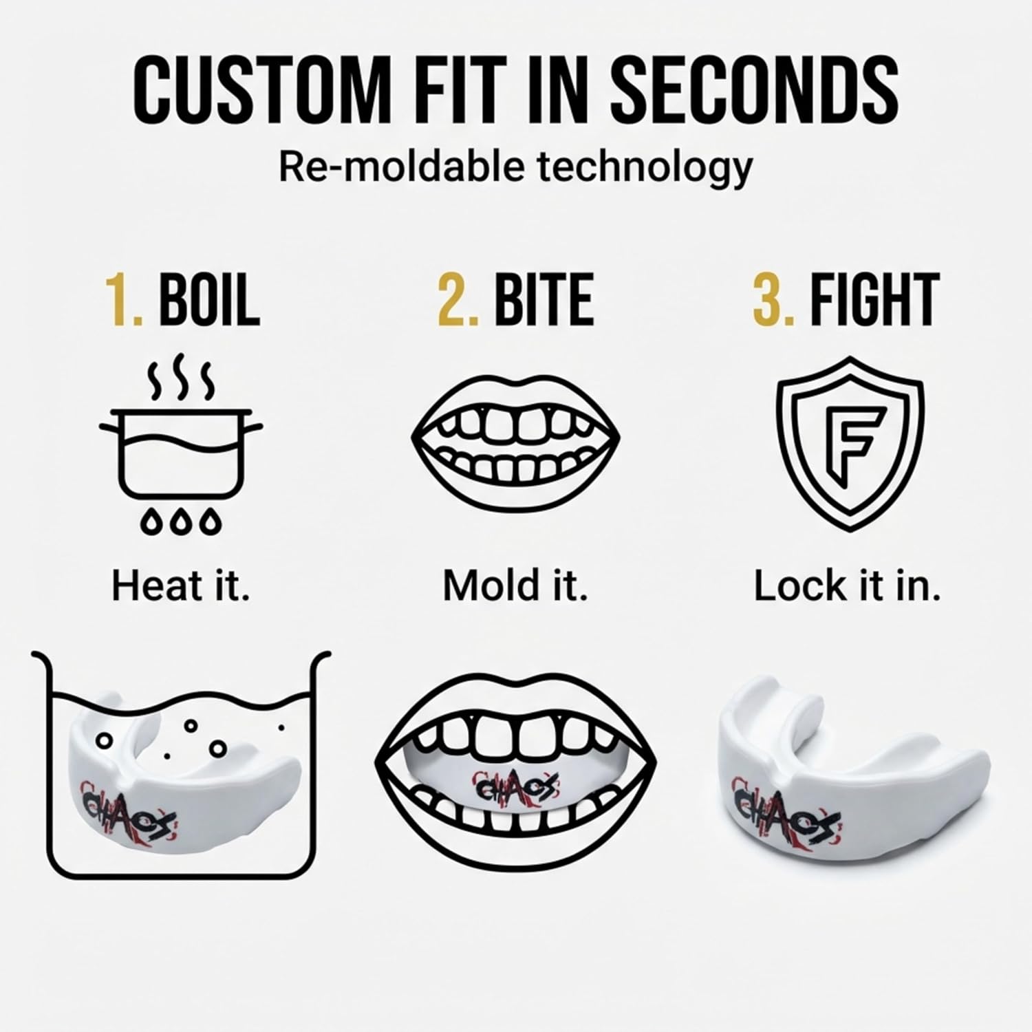 Shurfit Premium Mouth Guard for Sports - Boxing MMA Wrestling Football Mouthguard for Adults Youth Kids | Boil and Bite Moldable Mouthpiece for Braces Basketball Lacrosse Hockey (Exception)