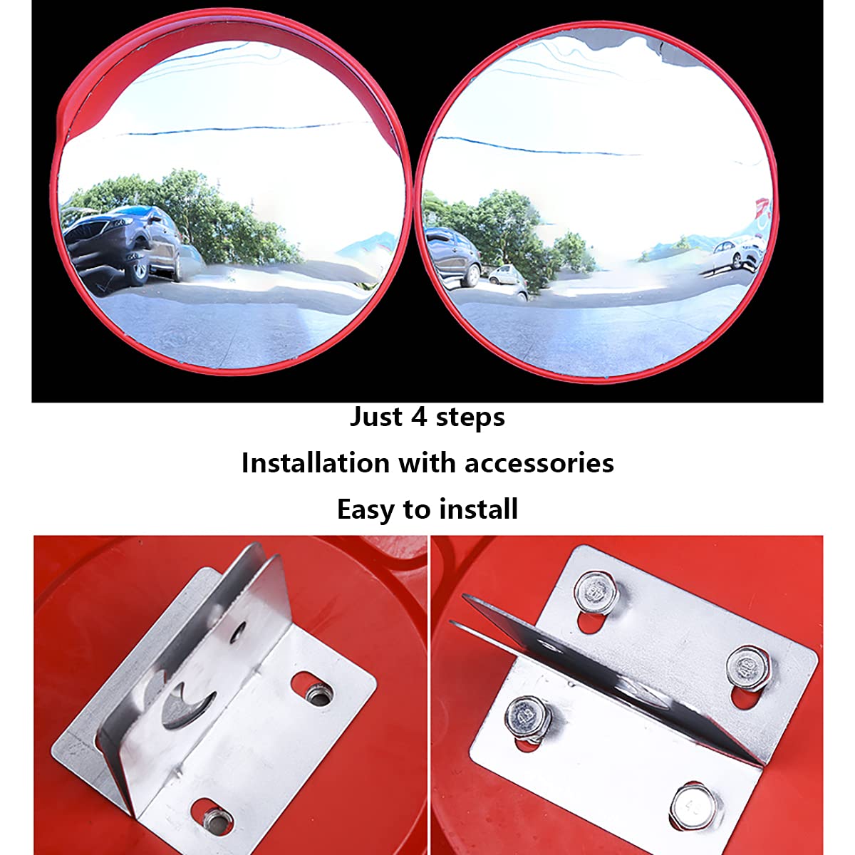17.7In Stradale Specchio, Specchio Parcheggio per PC con Staffa Fissaggio Parete Regolabile per Sicurezza Stradale Sicurezza Negozio,Indoor