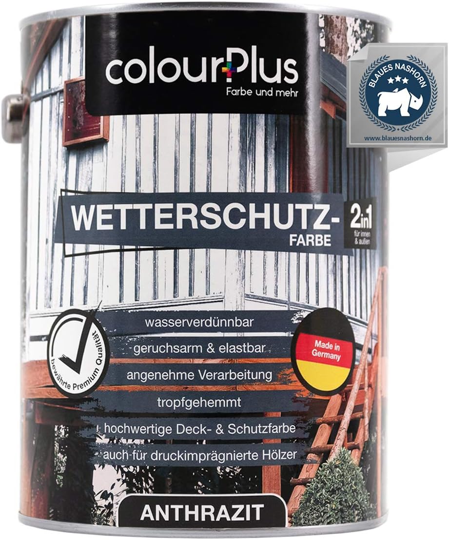 colourPlus® Wetterschutzfarbe 2,5L Anthrazit seidenglänzend