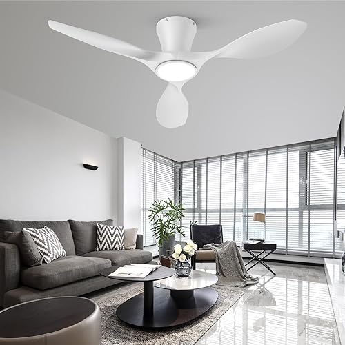 Miniatura 7 de TALOYA Ventiladores de techo con luces, ventilador de techo moderno de perfil bajo de 42 pulgadas con luz y control remoto, montaje empotrado, 3CCT,