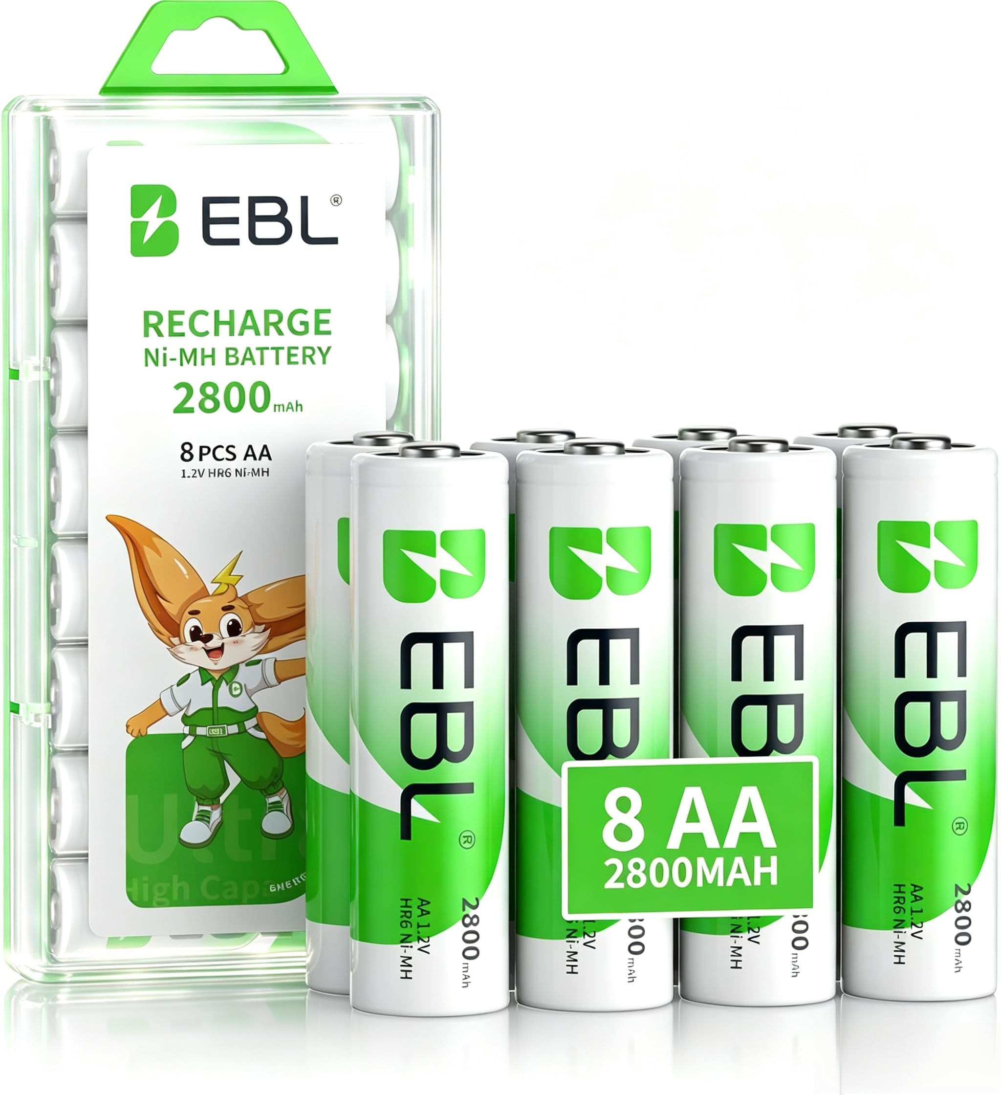8-Pack AA Rechargeable Batteries