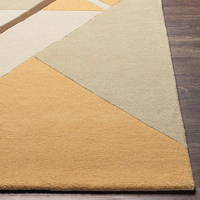 Image of Embossed Handmade GH Wool Thick Geometrical Carpet is a Stylish and Practical Addition to Any Living Room 8X12