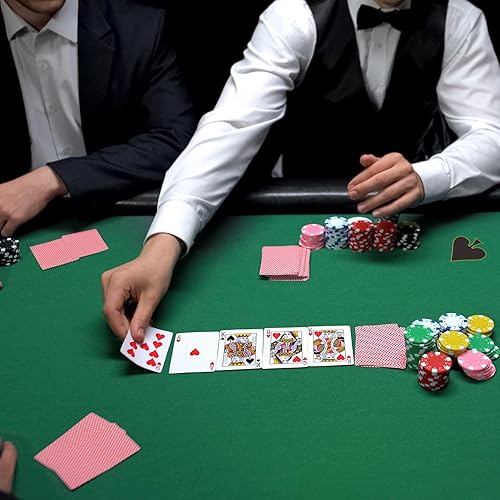 Miniatura 5 de GSE 40" x 40" Casino Poker Card Juego de mesa de fieltro de fieltro Mat de mesa de juego de cartas de póquer cuadrado