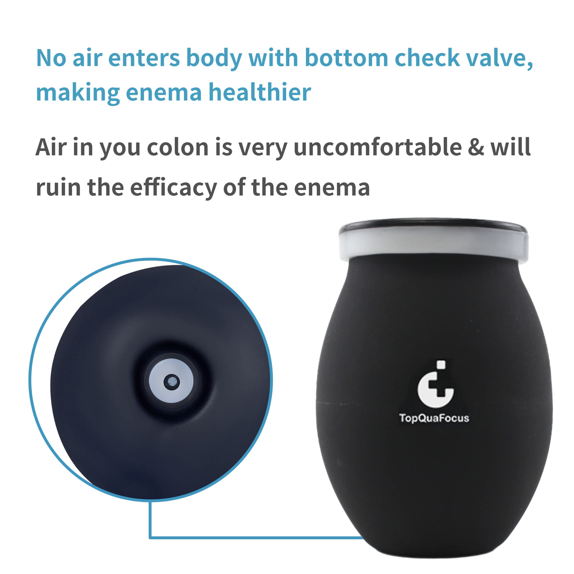 TopQuaFocus - Bombilla para enema de 14.5 oz, ducha anal extragrande para hombre, mujer, limpieza de colon, sin BPA ni ftalatos, color negro