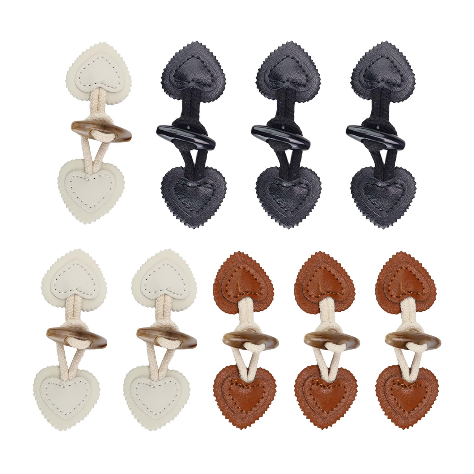 4 Paires De Boutons Brandebourg En Cuir Et Résine - Style Rétro, Fermeture à Bascule, Pour Manteaux Et Vestes