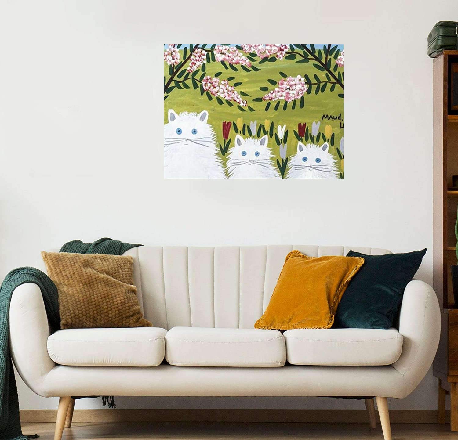 Amazon.co.jp: モードルイス 花の猫 ポスター 油絵 アートパネル 壁