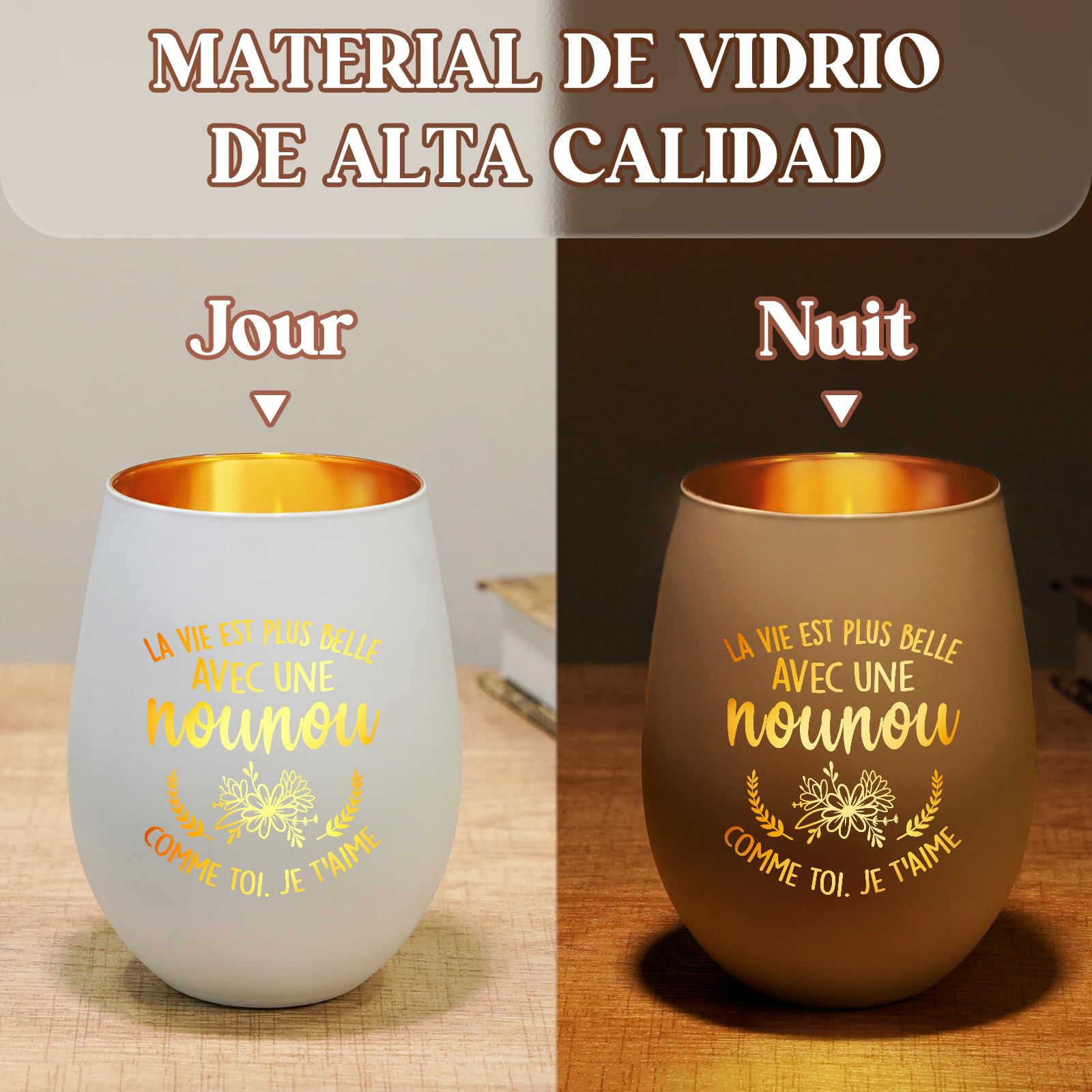 Bougeoir Nounou Personnalisé Cadeau Original pour Femme Fin de Contrat Merci Noël Anniversaire