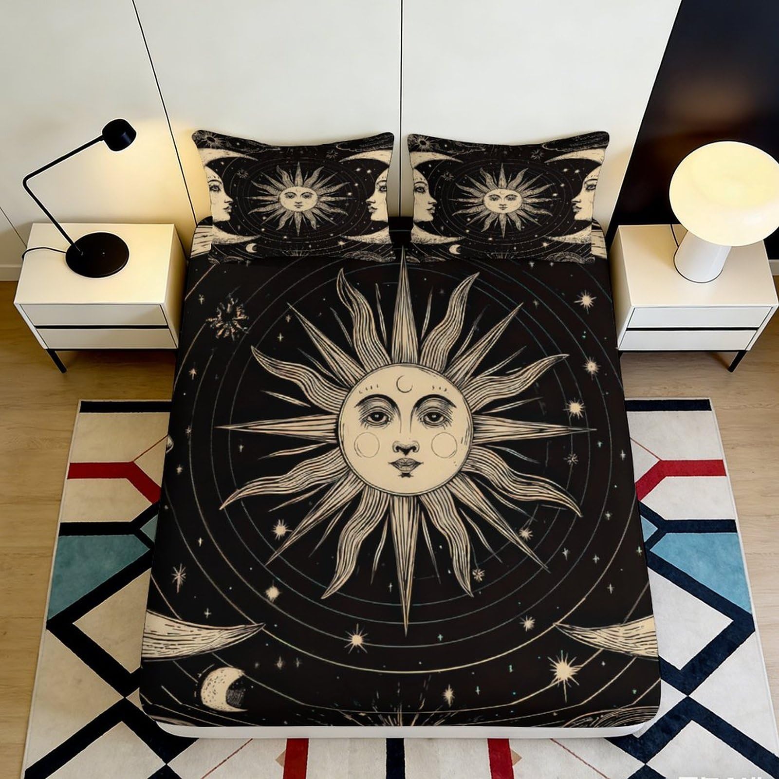 3D Printed Oriental Dragon Fitted Sheet Microfiber Deep Pocket Non-Slip Bedding for Adults Dragon Mattress Fitted Cover Washable 180x200x25cm