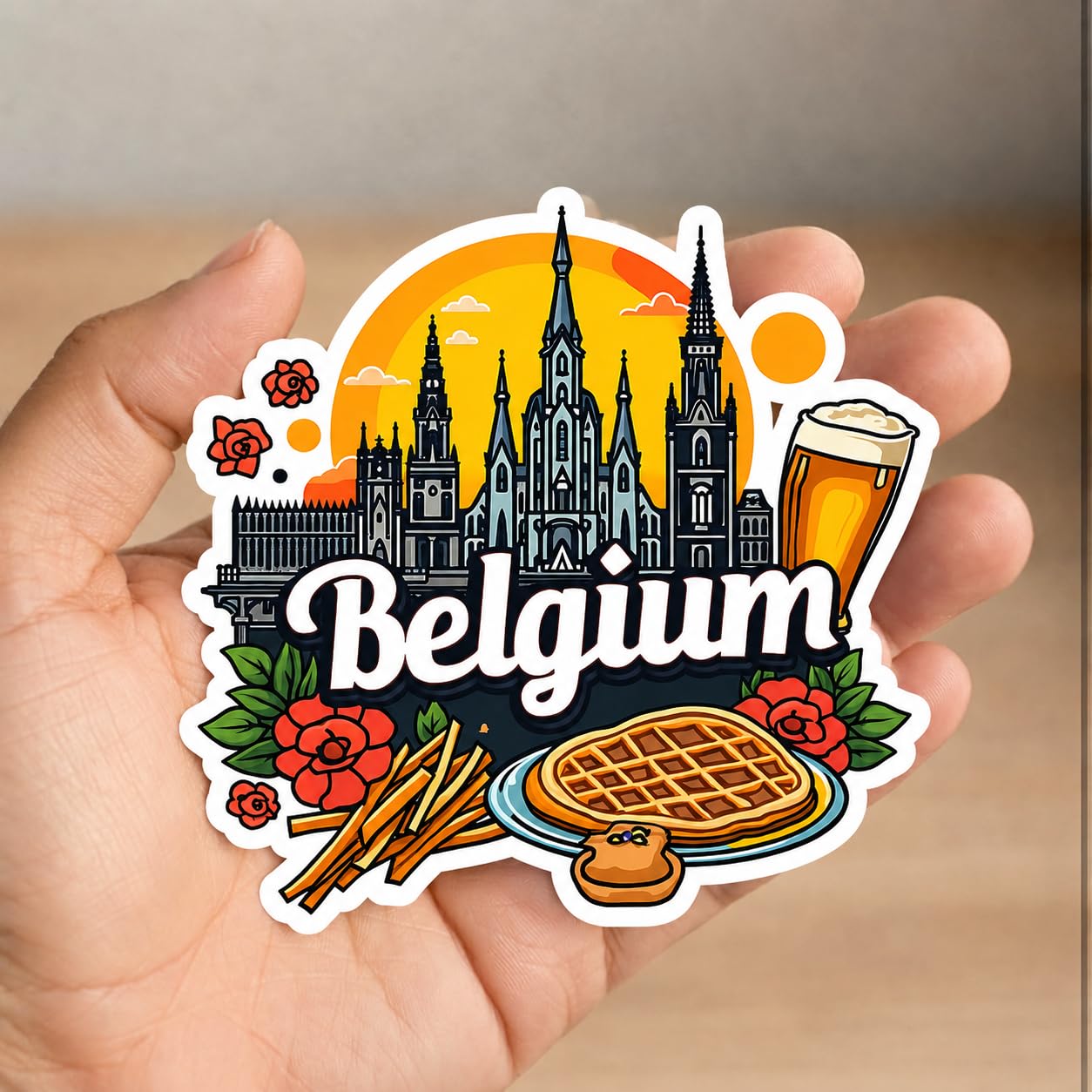 Belgium Fridge Magnet - Authentic Souvenir Gift -2 Belgium Fridge Magnet - Authentic Souvenir Gift -2