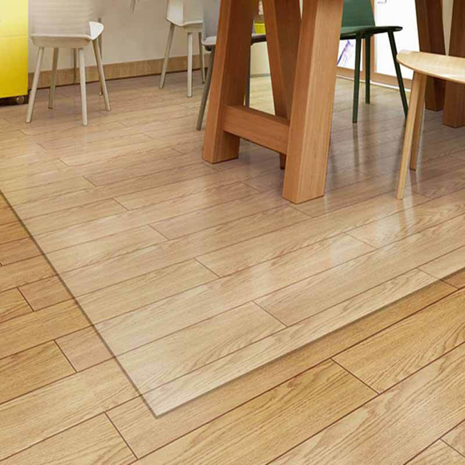 DSWZLQDXB Transparent Chair Floor Mat Clear Thickness 1mm,Nonslip Carpet Hard Floor Protector for Home Office Durable PVC Rectangular Protector mat for Living Room,Study Room (100x110cm)