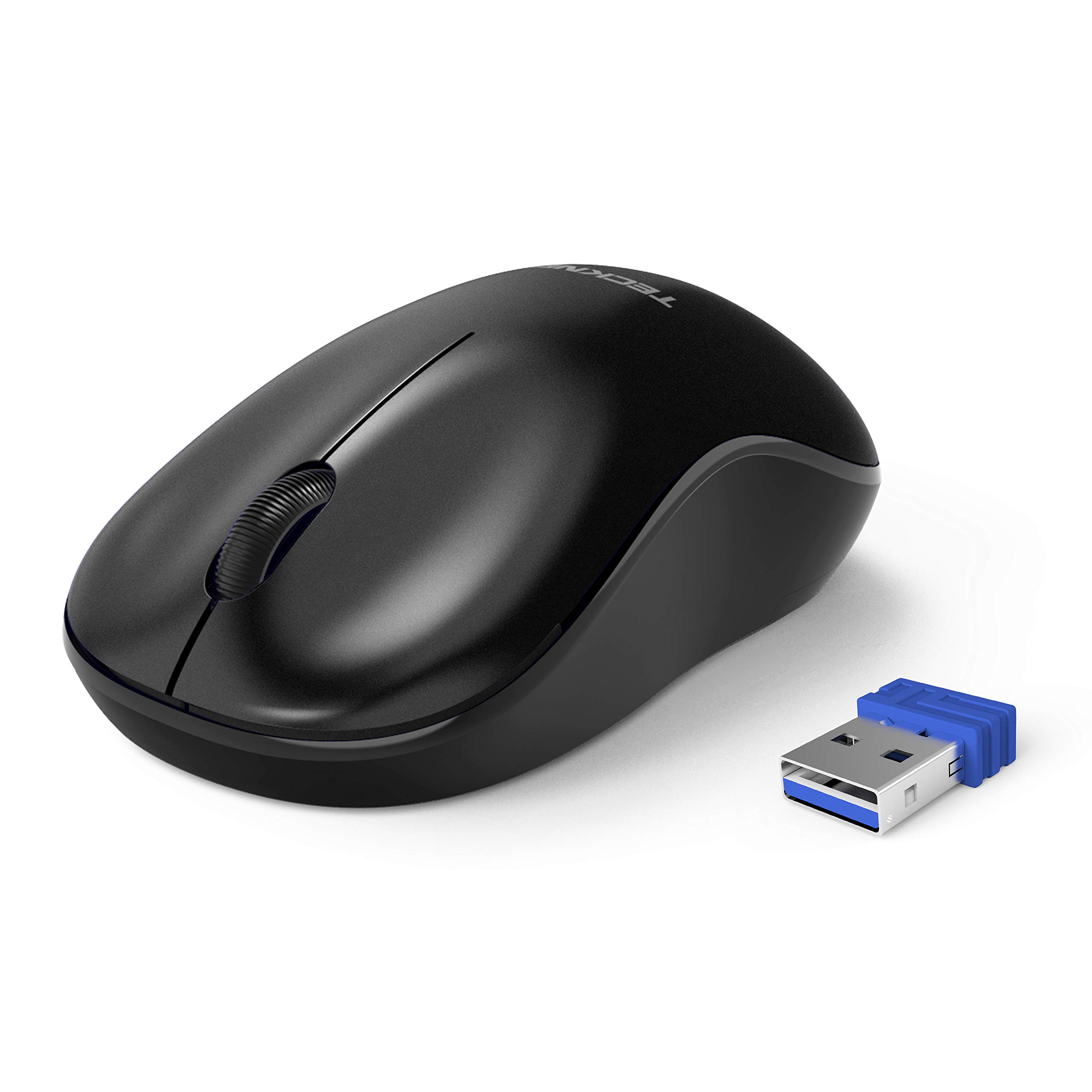 TECKNET 2.4G Omni Small Portable Wireless Optical Mouse with USB Nano Receiver for Laptop, PC, Computer, Notebook, Mac, 18 Month Battery Life (Black)