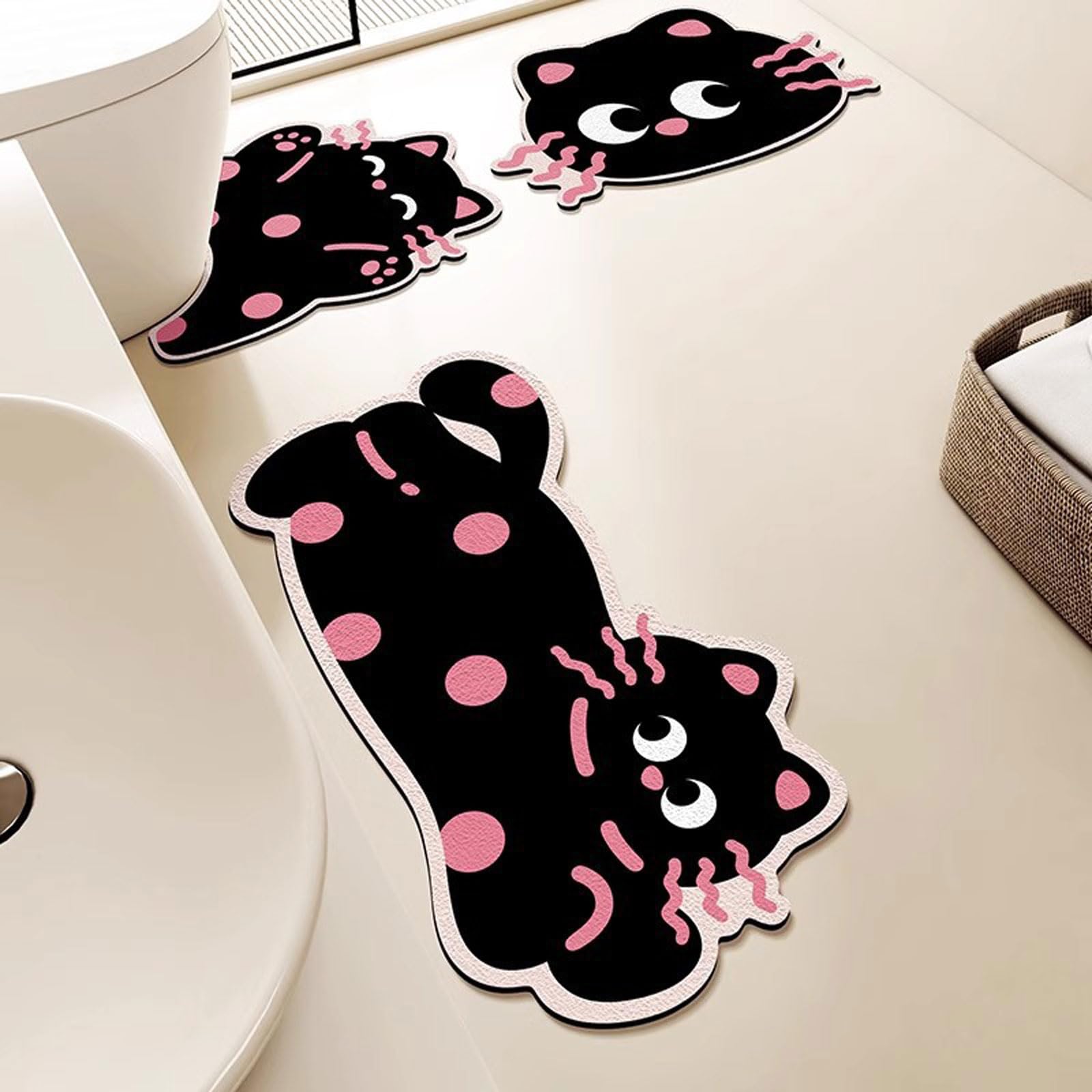 Dibujos animados 3PCS Juego Alfombra baño Alfombras de baño conjunto
