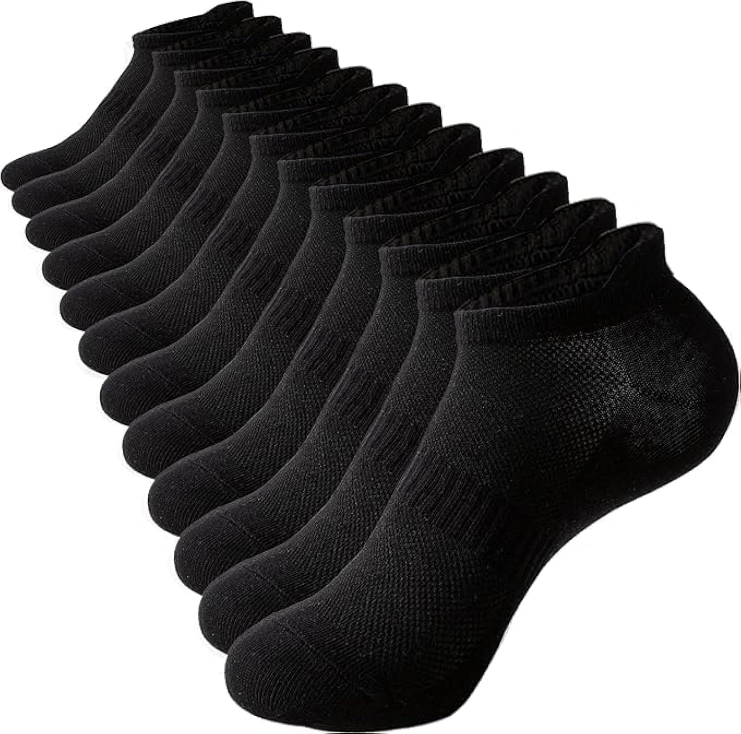 6 Pairs Ankle Socks for Women, Running Athletic Low Cut Socks With Tab, Sports No Show Socks, Fit for Size 36-41 (Black)