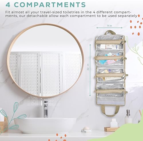 Miniatura 7 de Ceshain Neceser colgante 4 en 1, Negro -, Neceser colgante