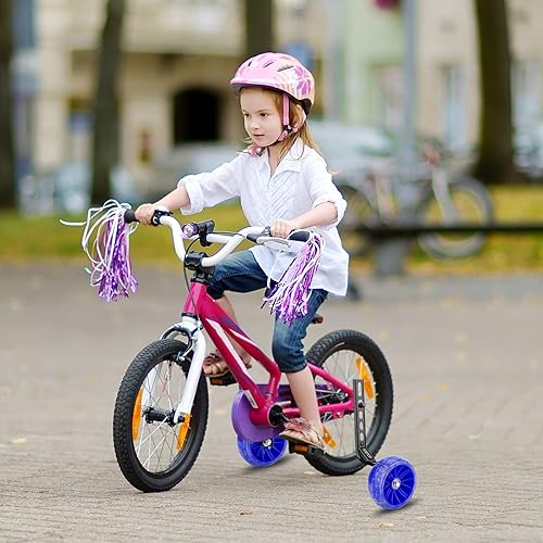 Vista 46 de Ruedas de entrenamiento para bicicleta, par de ruedas traseras resistentes con estabilizadores, kit montado para niños y niñas, bicicletas de una