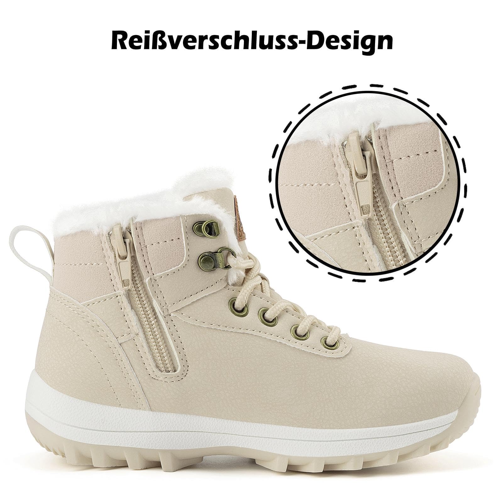 Mishansha Scarpe Invernali Bambini Antiscivolo Stivaletti Invernali con Calda Imbottitura per Ragazzi e Ragazze, Bambino e Bambina, Gr.24-36