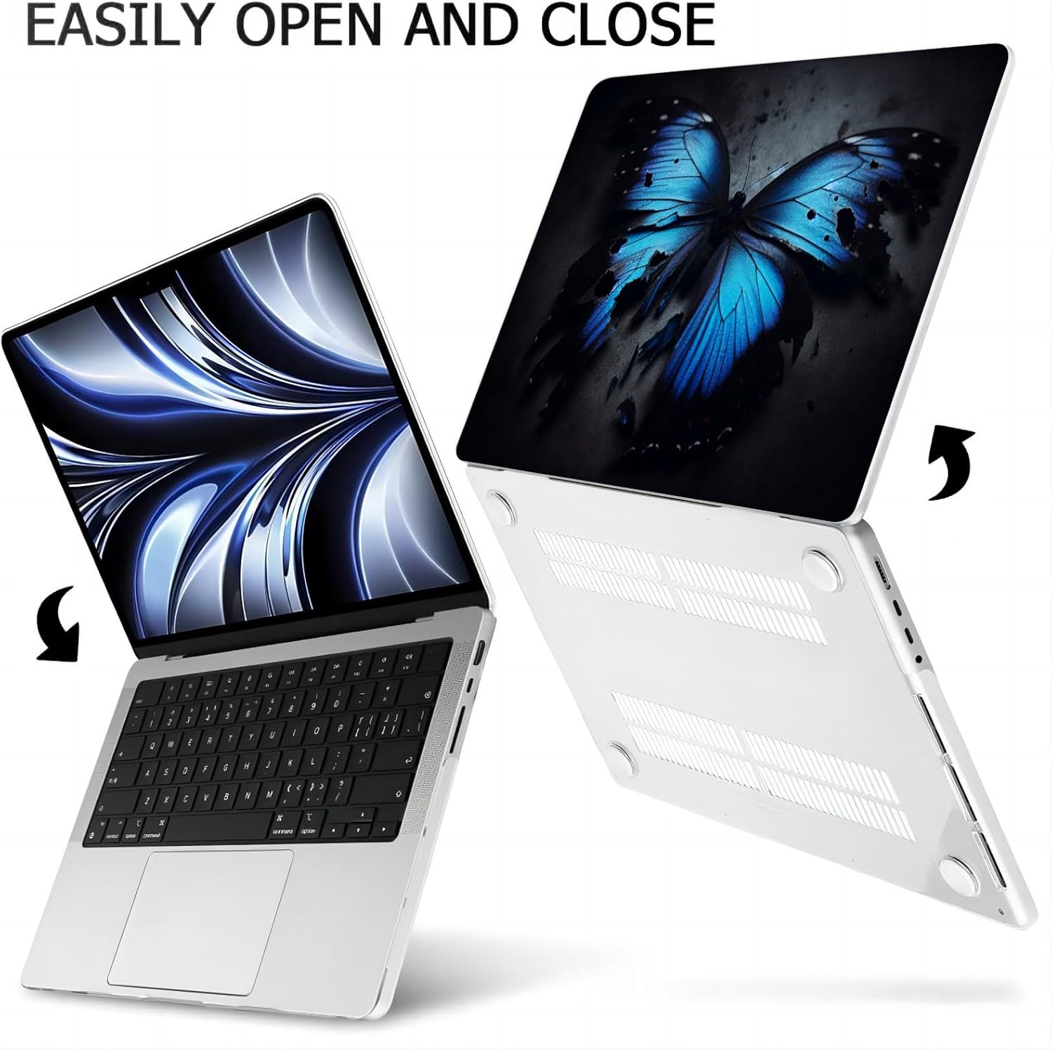 Compatible with MacBook Neo 13-inch, Hard Shell Case with Keyboard Cover and Screen Protector (A3404 A18 Pro chip, 2026 Release) - Butterflies MC22832