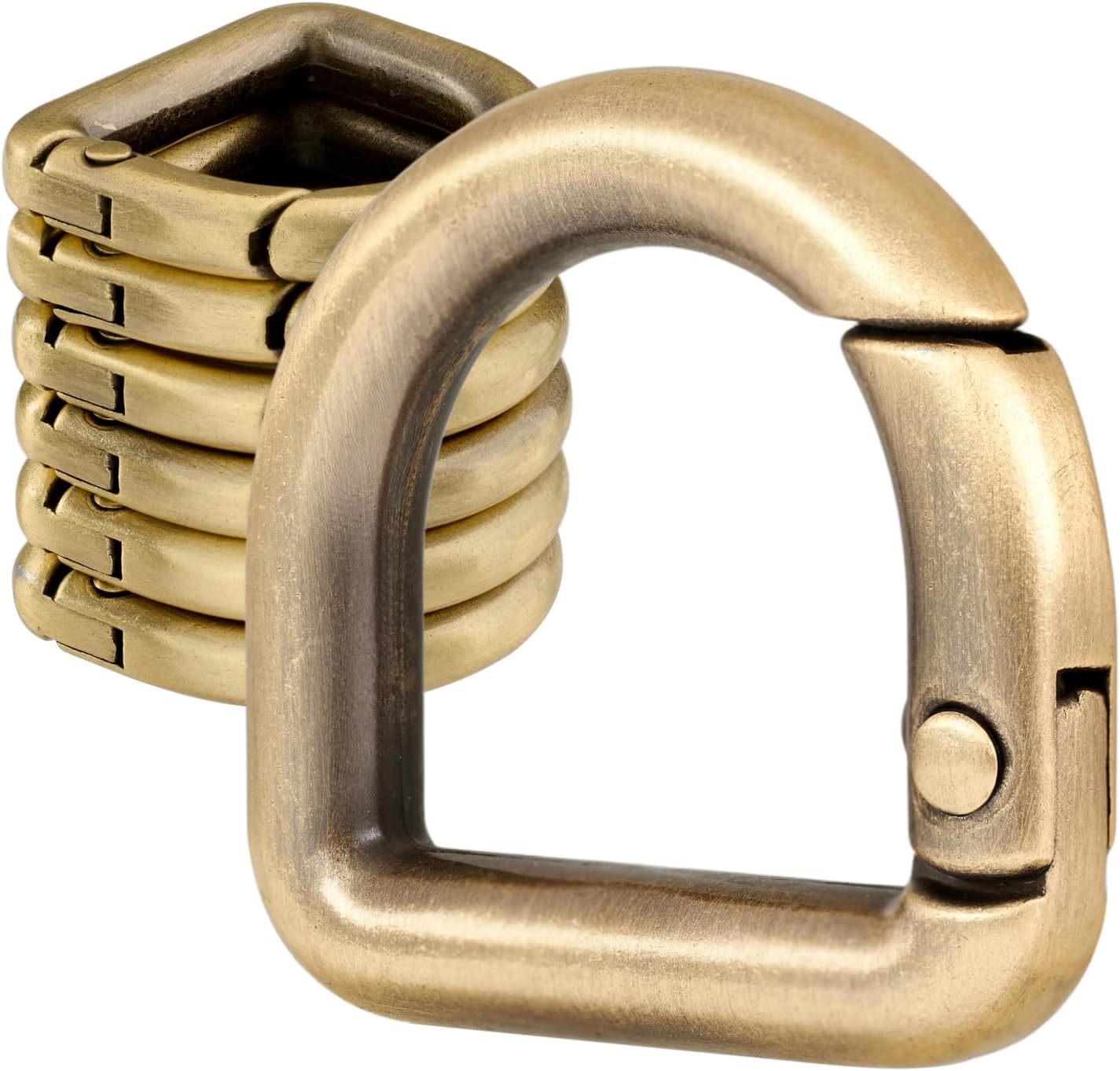 10pcs Metal D Ring Spring Key Hooks Keyring Clip for Keychain Buckle, Backpacks Handbag Purse Hardware, DIY Crafts