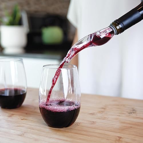 Vista 17 de HOST Vertedor y tapón para botellas de vino, corker para botellas de vino con boquilla para verter botellas, juego de 1 combinación de tapón de vino