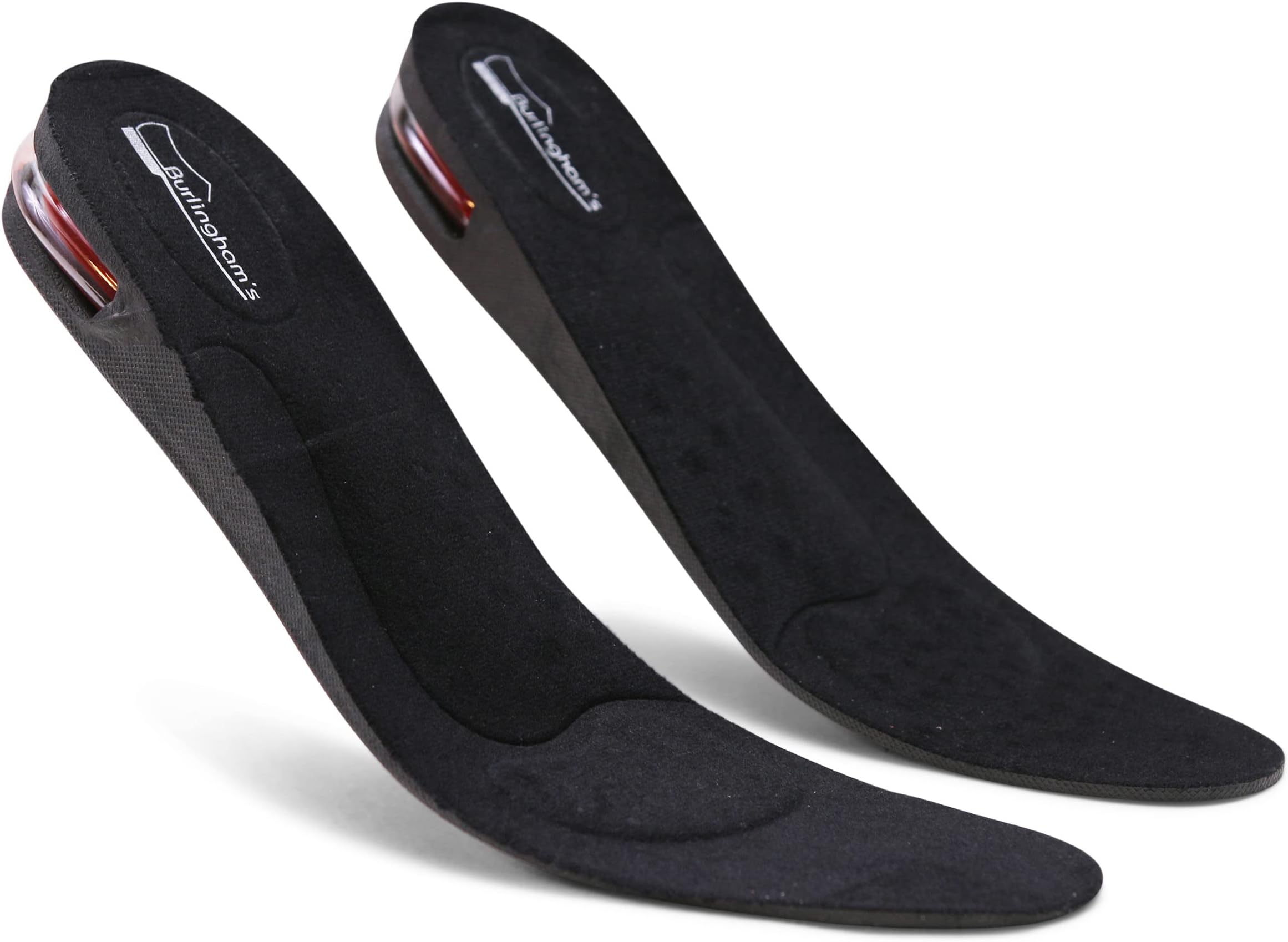 Burlingham'sShoe Lifts for Men and Women | Elevated, Cushioned Heel Inserts and Arch Support Insoles | Lifted, Supportive Comfort | and Breathable (0.6" Height) Black