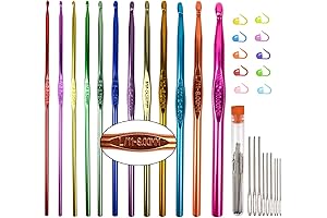 Exquisite Multicolor Aluminum Crochet Hooks Set: Unparalleled Knitting Companion