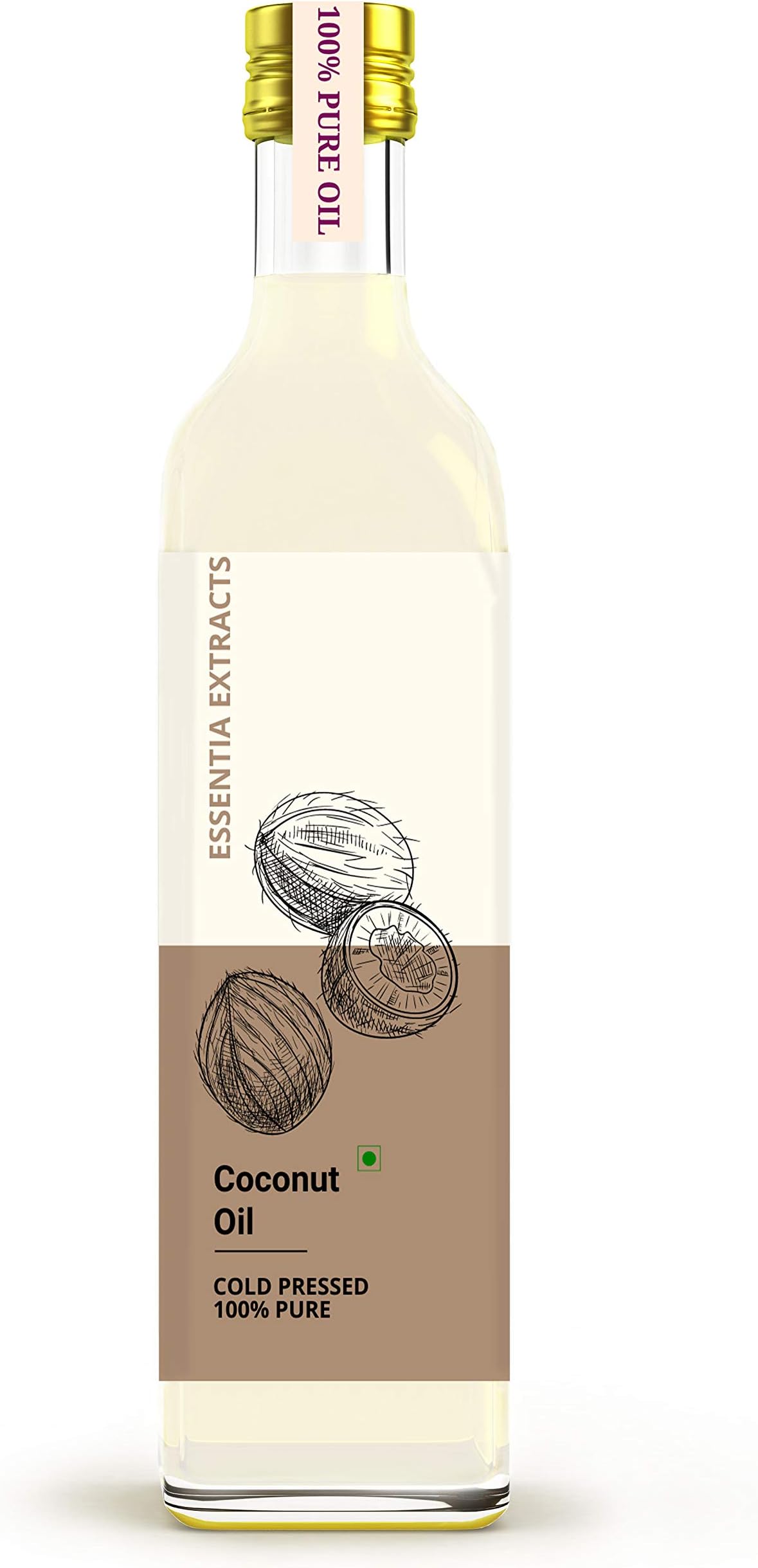 Essentia Extracts Virgin Coconut Oil for Babies, Body & Hair Massage | 100% Pure & Cold-Pressed (500 ML)