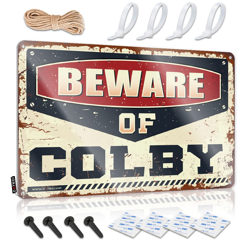 Tin Metal Bar Signs Beware Of Colby Tin Sign Metal Tin Signs Funny Funny Signs For Bar