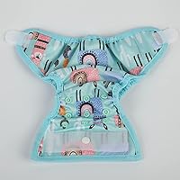 Vista 3 de Pañal para recién nacido con broche y bucle, alpaca azul, talla 1