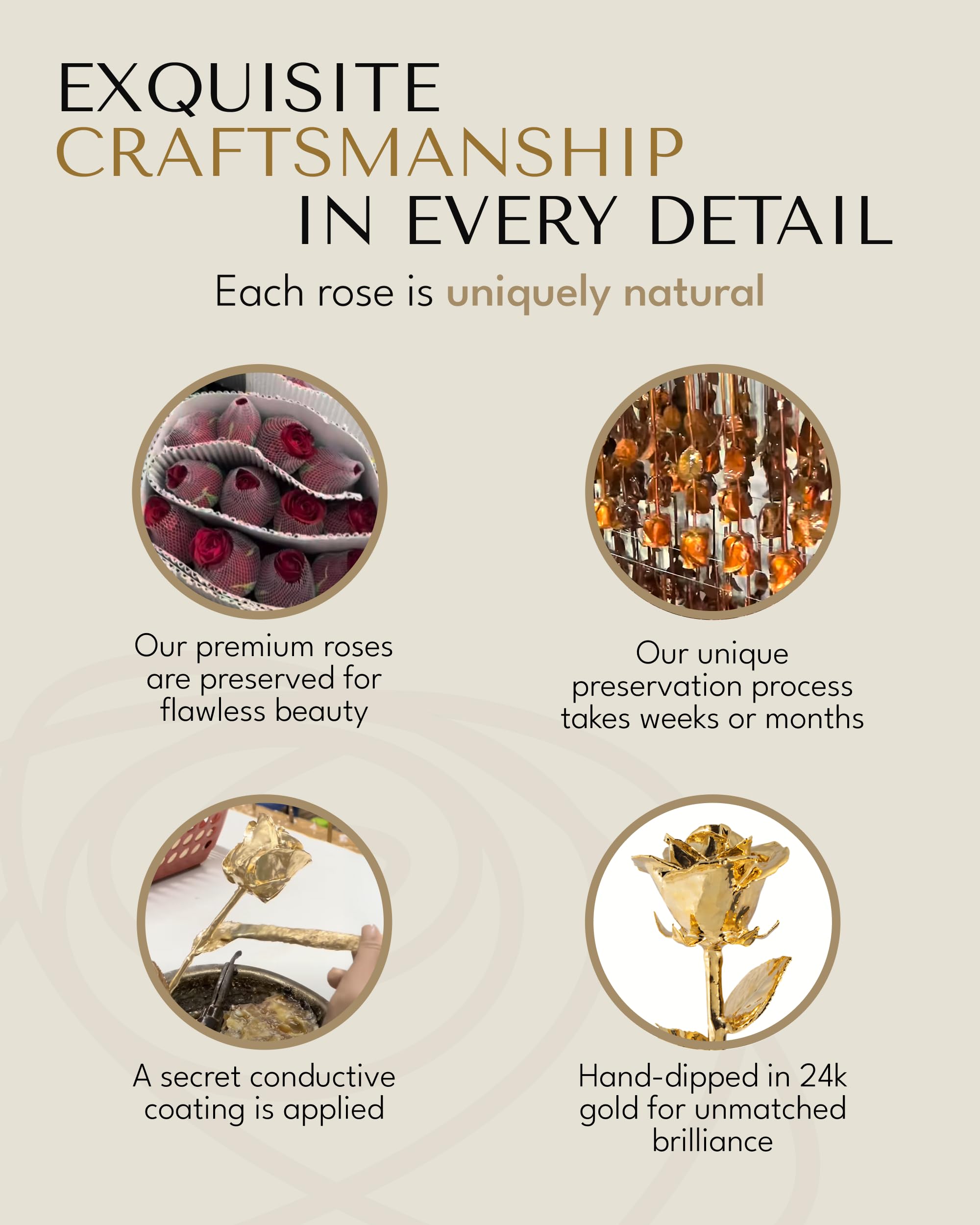 Forever Rose 24K Gold Dipped Real Rose Handmade in Bloom Box & Vase | Long Lasting Romantic Gift for Anniversary Valentines Day Mothers Day Birthday Wedding Wife Girlfriend product thumbnail 8
