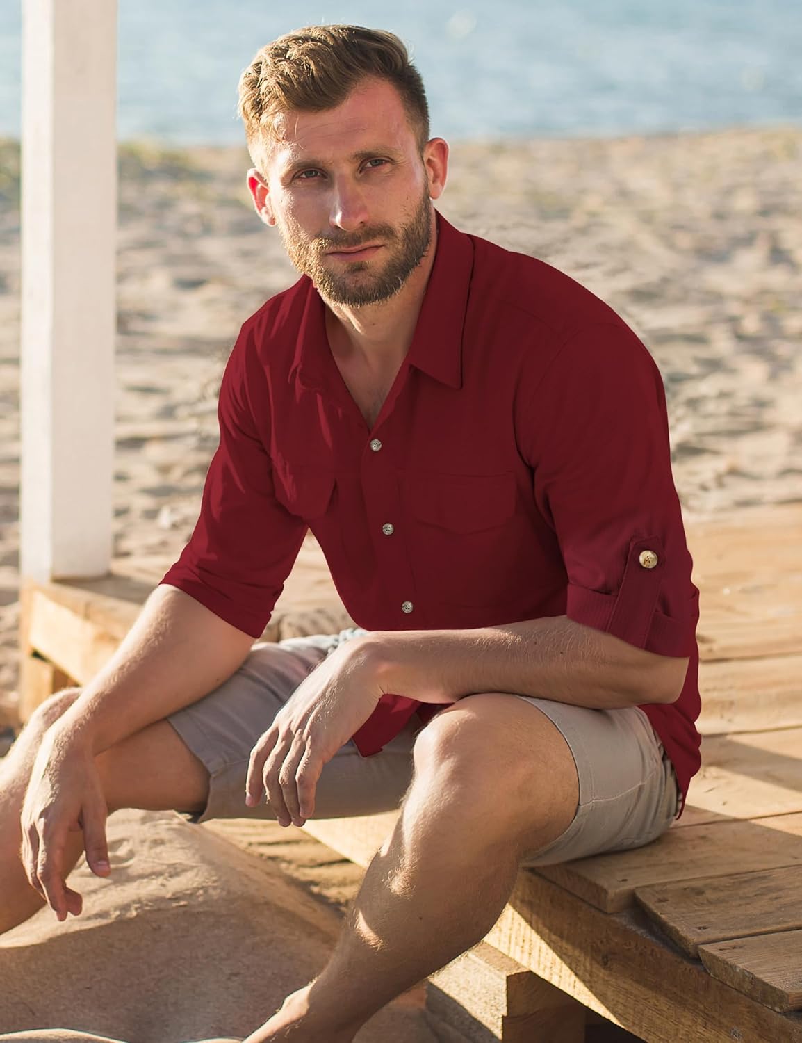 Mens Long Sleeve Sun UV Protection Shirt Cooling Quick Dry Fishing Shirts for Travel Outdoor Camping Hiking UPF 50+ - Image 4