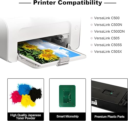 Miniatura 2 de Cartucho de tóner de repuesto compatible para Xerox VersaLink C500 C505C500DN C500N C505X C505S 106R03868 Tóner amarillo de rendimiento extra alto