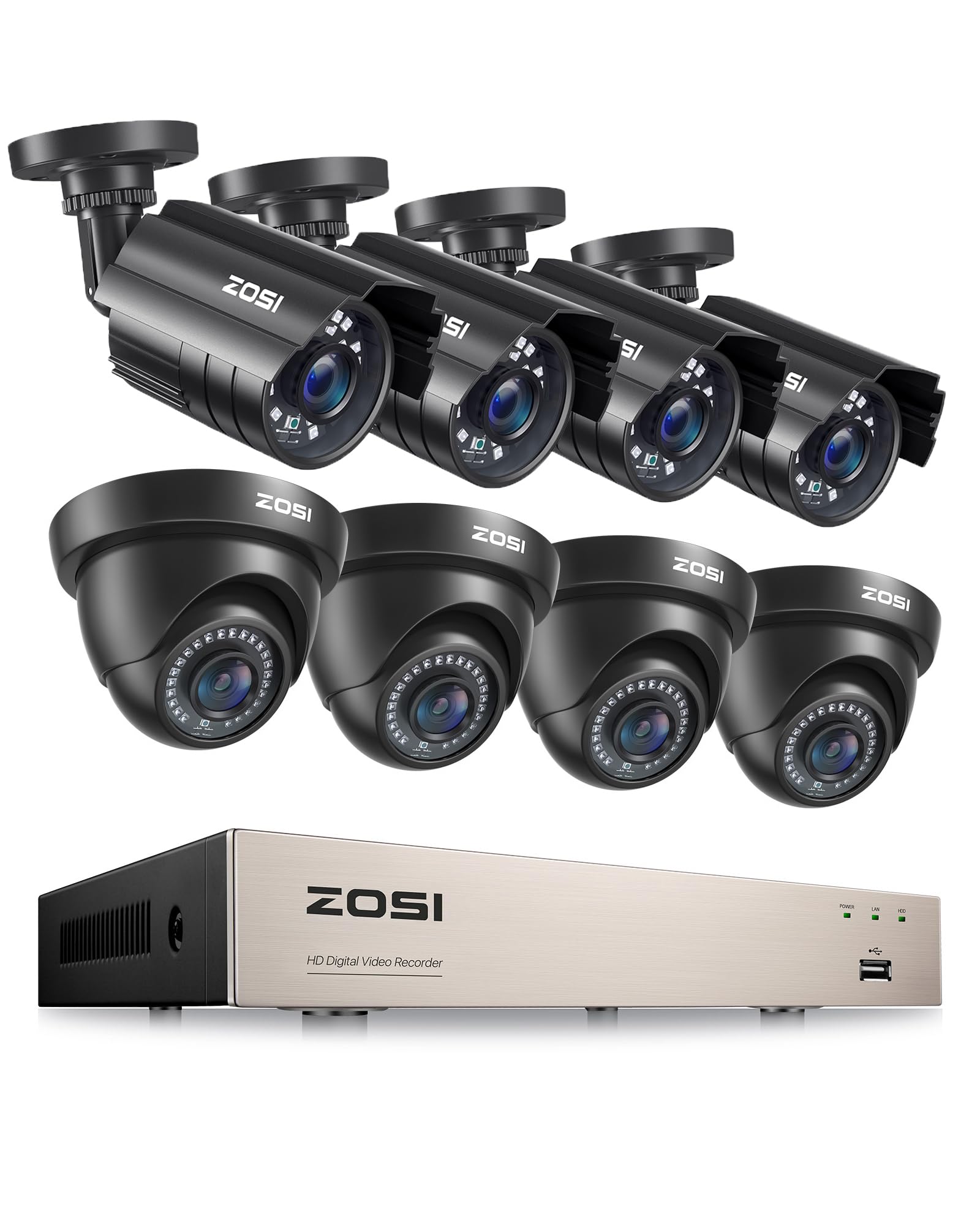 Amazon.com : ZOSI 8CH Security Camera System, AI Human/Vehicle