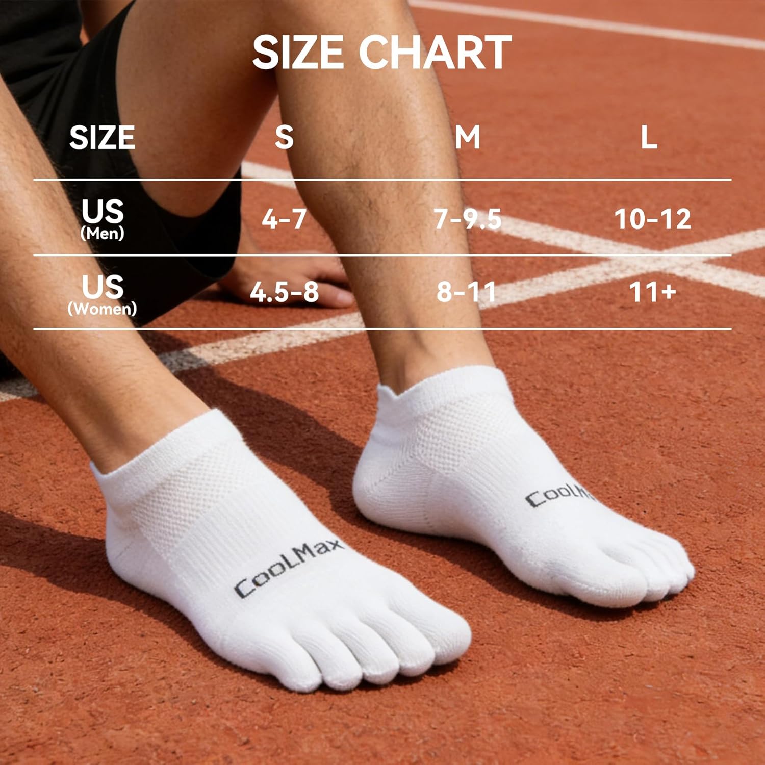 Ankle Running Toe Socks, Athletic Cool Feel & Quick Dry Fabric, Arch Support, Five-Toe Design for Sports Enthusiasts