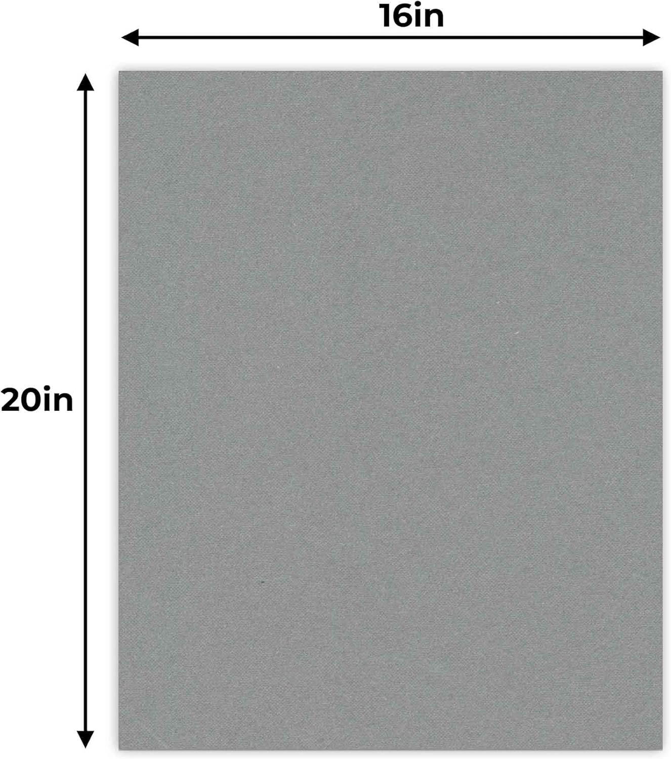 Mid Grey 16x20 Backing Board - Uncut Photo Mat Board (25-Sheets)
