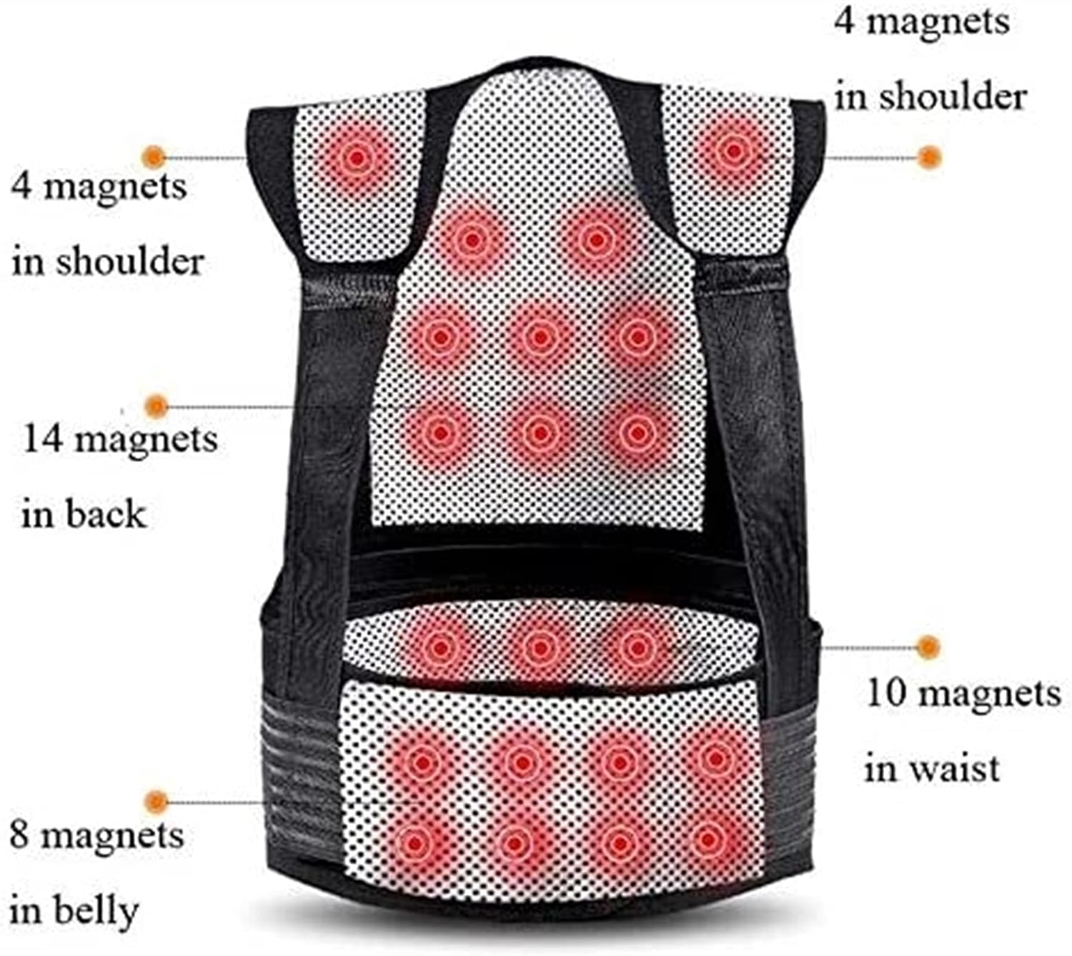 Lumbar Support Belt Back Corrector Tourmaline Self-Heating Teenager Shoulder Adjustment Lower Back Pain Relief Belt,Black-Medium