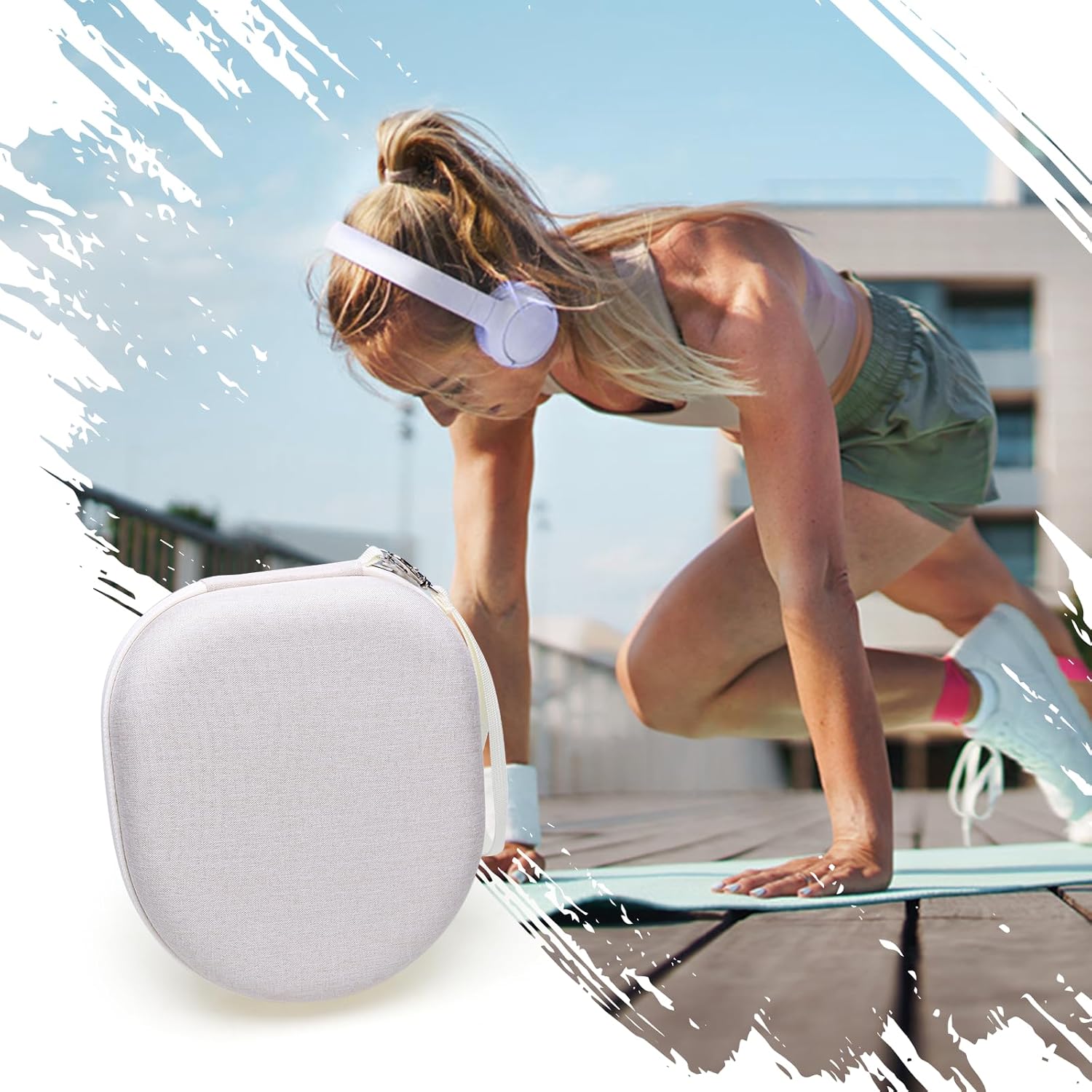 Headphone Headset Case Compatible with Soundcore by Anker Q20i/JBL Tune 510BT 720BT 520BT 770NC/Sony WH-CH520 WH-CH720N/BERIBES/KVIDIO Wireless On-Ear Headphones,Cream - Image 6