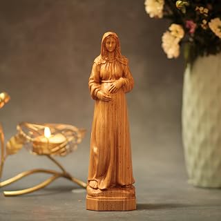 Our Lady of Hope Catholic Religious Wooden Statue, Religious Catholic Statue, Wooden Religious Gifts, Lucky Statue, Handmade Home Decor (Small)