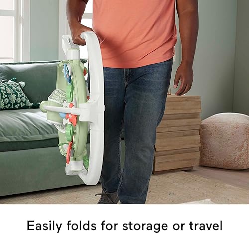 Miniatura 6 de Fisher-Price Baby Bouncer Spacesaver Jumperoo Centro de actividades con luces sonidos y marco plegable, perfección para cachorros