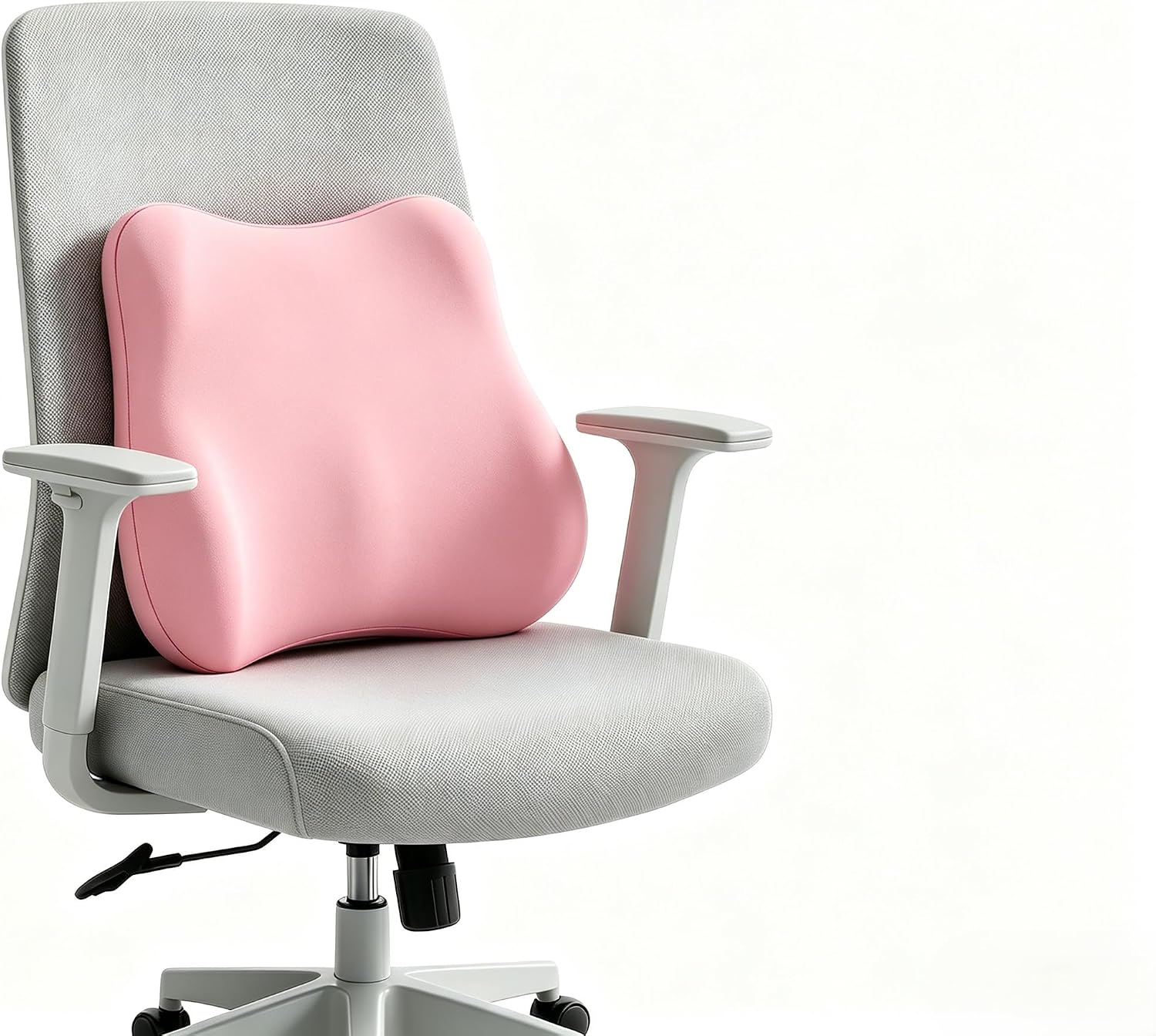 Lumbar Support Pillow, Ergonomic Memory Foam Back Cushion for Car Office Chair Gaming Chair, Washable Cool-Touch Cover for Lower Back Support (Pink)