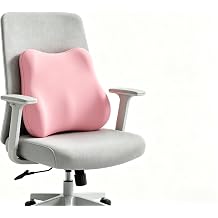 Lumbar Support Pillow, Ergonomic Memory Foam Back Cushion for Car Office Chair Gaming Chair, Washable Cool-Touch Cover for Lower Back Support Pink