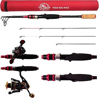 Spinning-Baitcast Telescopic Travel Fishing Rod. Unique Spin-Cast Micro Trigger. 7â€™ 10â€ + 6â€™ 10â€ Lengths. 3 Tips. 3 cast Weight. Max 1.75oz Bass Baitcasting Casting Cast