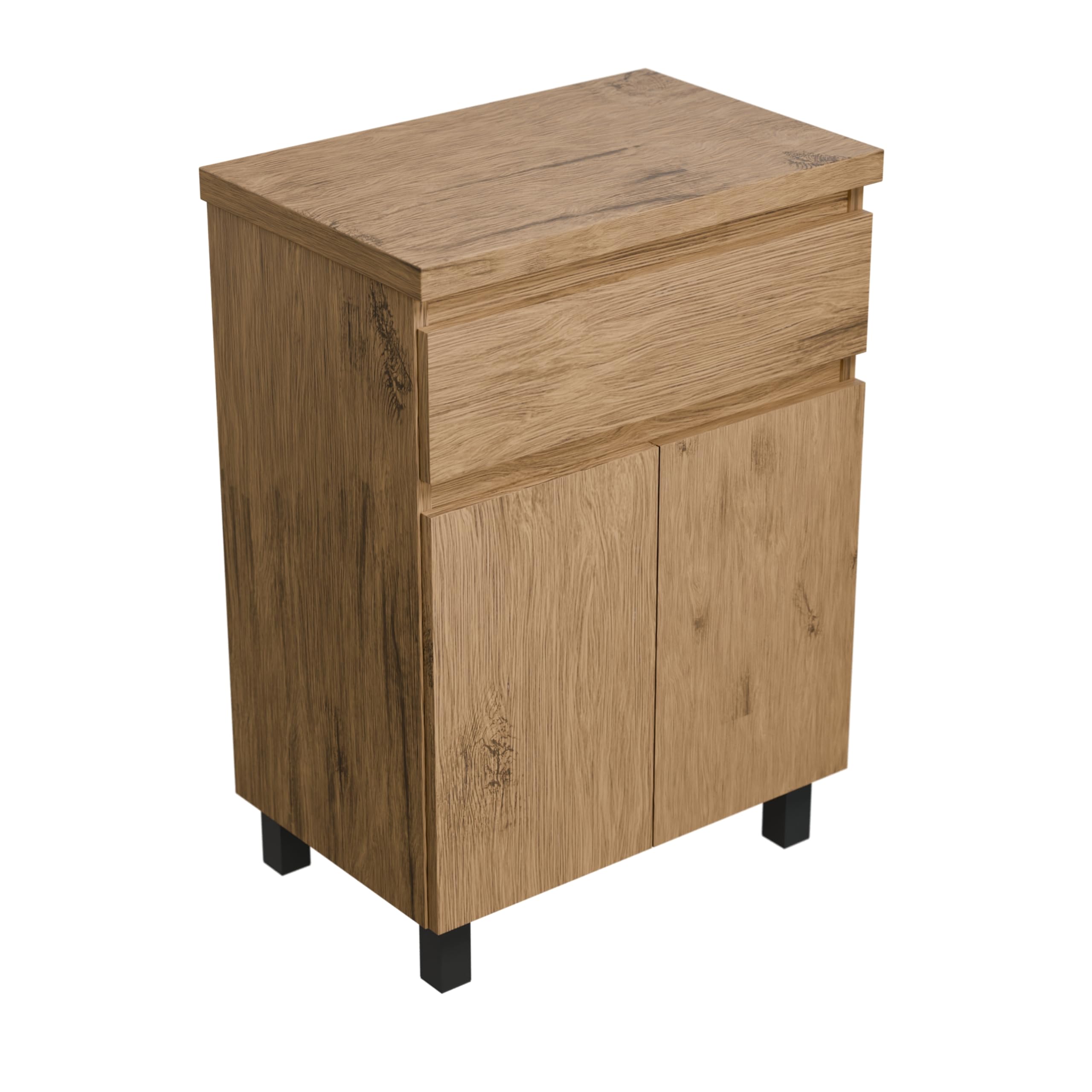 Waschbeckenunterschrank Ariza TOP 60 cm Breite, ohne Waschbecken, Unterschrank mit Schublade, Hängend oder Stehend, für Aufsatzwaschbecken - Holz/Eiche Lancelot